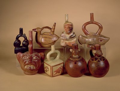 Mochica Stirrup Vessels by Peruvian School